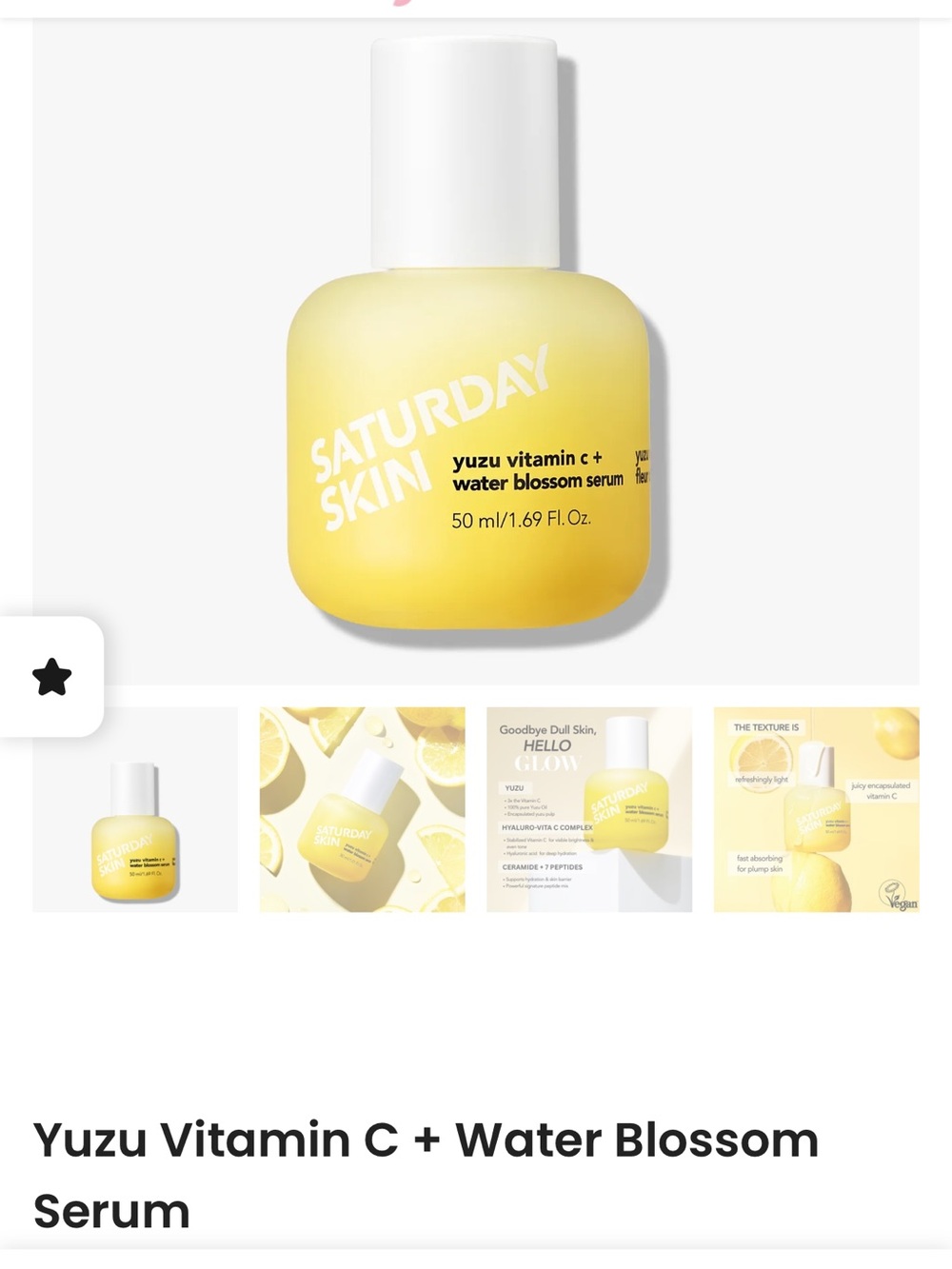 Yuzu Vitamin C + Water Blossom Serum - Yellow
